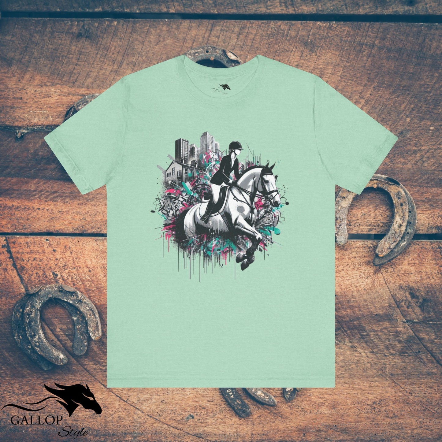 T-Shirt Heather Mint / S Urban Pastel Horse & Rider GS_4 T-Shirt