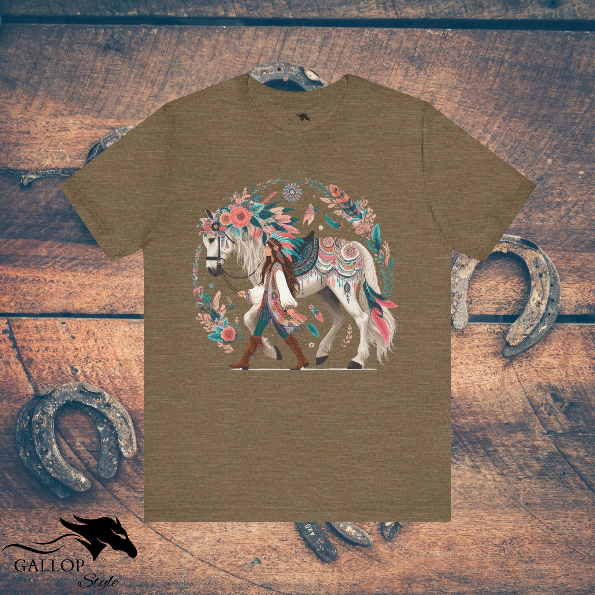 T-Shirt Heather Olive / S BOHO Horse Walker T-Shirt GS_48