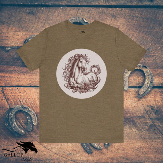 T-Shirt Heather Olive / S Elegant Horse at Rest T-Shirt GS_41