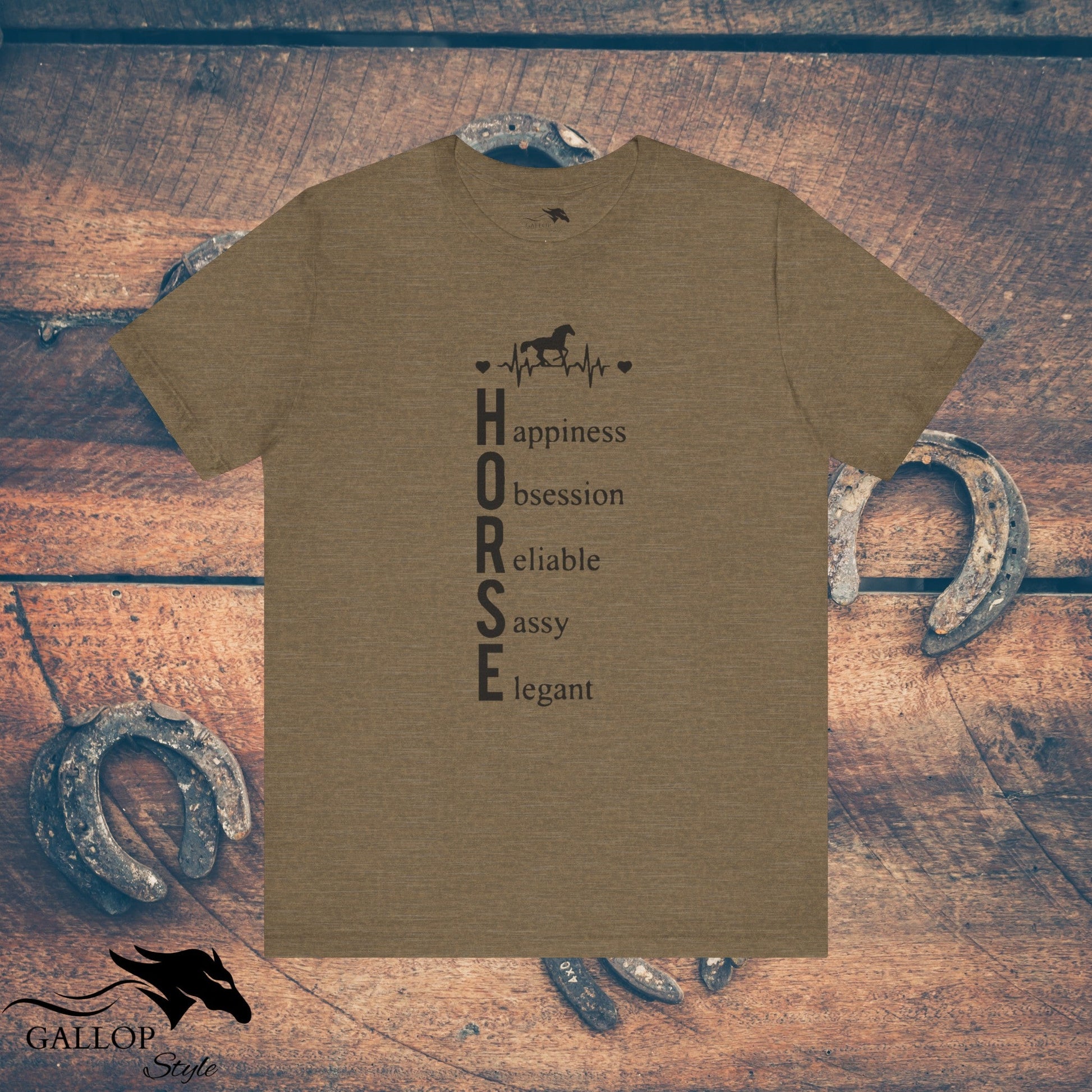 T-Shirt Heather Olive / S Heartbeat Horse Definition T-Shirt GS_47