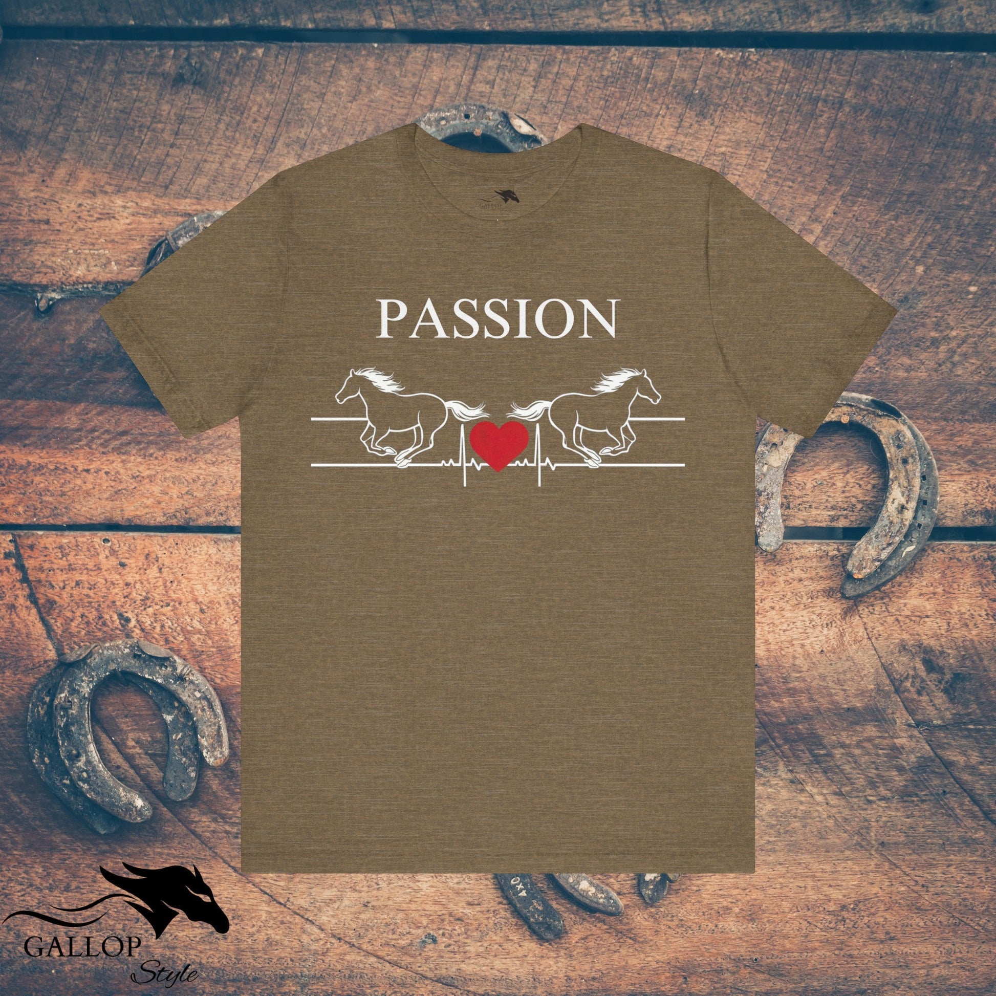 T-Shirt Heather Olive / S Heartbeat Passion Red Heart T-Shirt GS_51