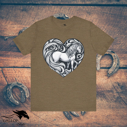 T-Shirt Heather Olive / S Horse in Heart T-Shirt GS_25