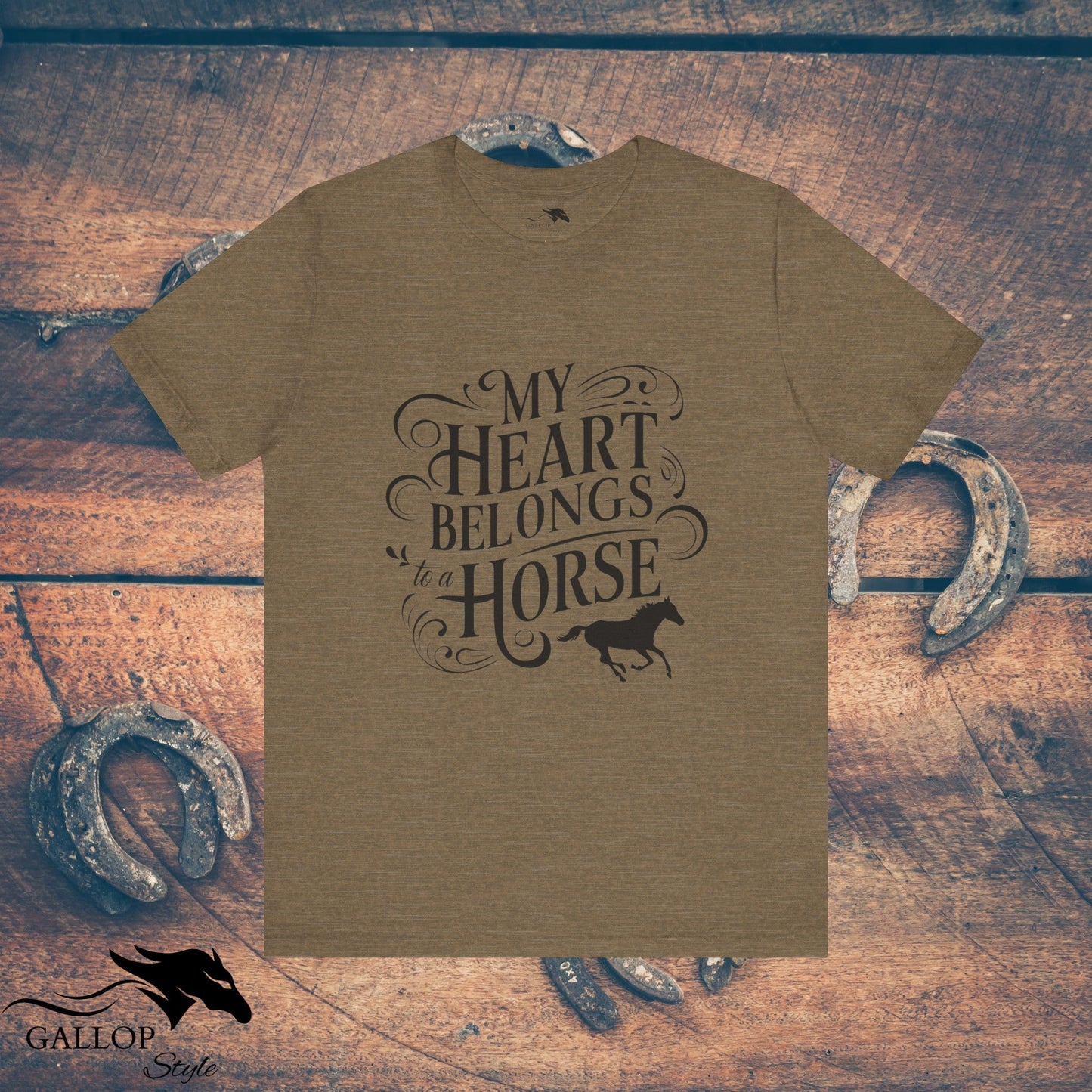 T-Shirt Heather Olive / S My Heart Belongs Vintage T-Shirt GS_24