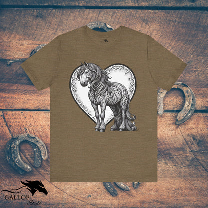 T-Shirt Heather Olive / S Paisley Horse Love T-Shirt GS_37