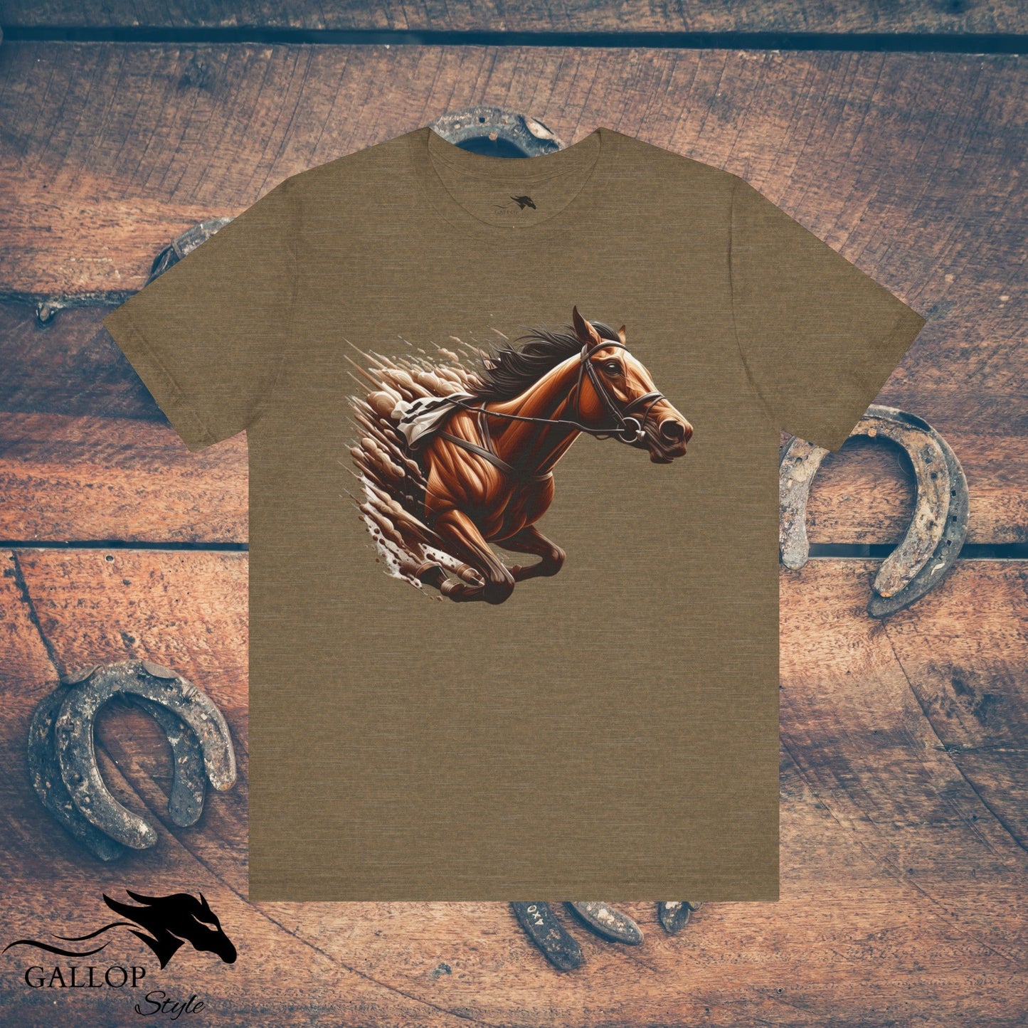 T-Shirt Heather Olive / S Race Horse Break Out T-Shirt GS_8