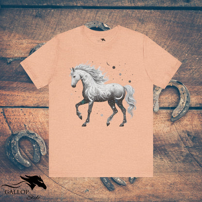 T-Shirt Heather Peach / S Celestial Paisley Horse Stars T-Shirt GS_50