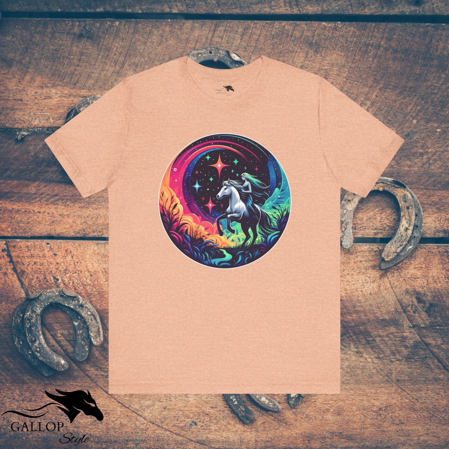 T-Shirt Heather Peach / S Cosmic Horse & Rider T-Shirt GS_35