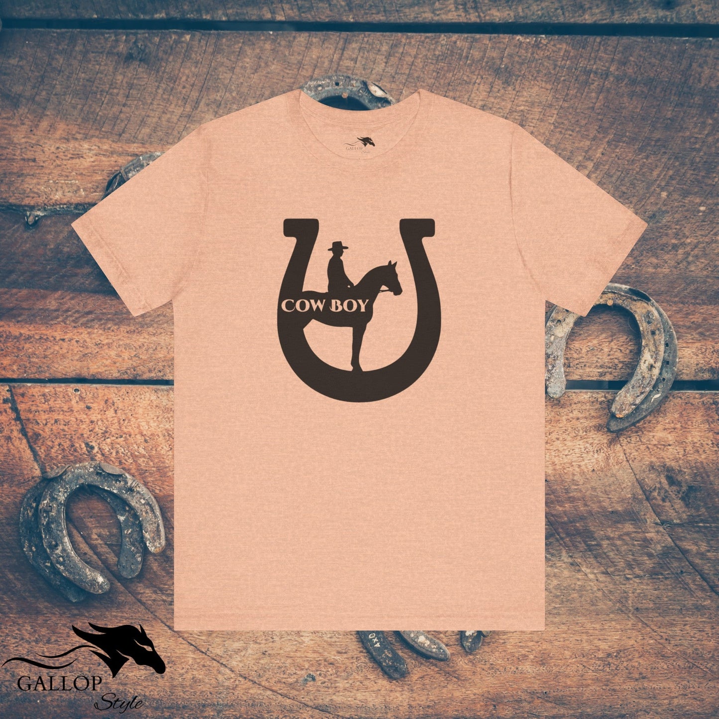 T-Shirt Heather Peach / S Cowboy Horseshoe T-Shirt GS_46