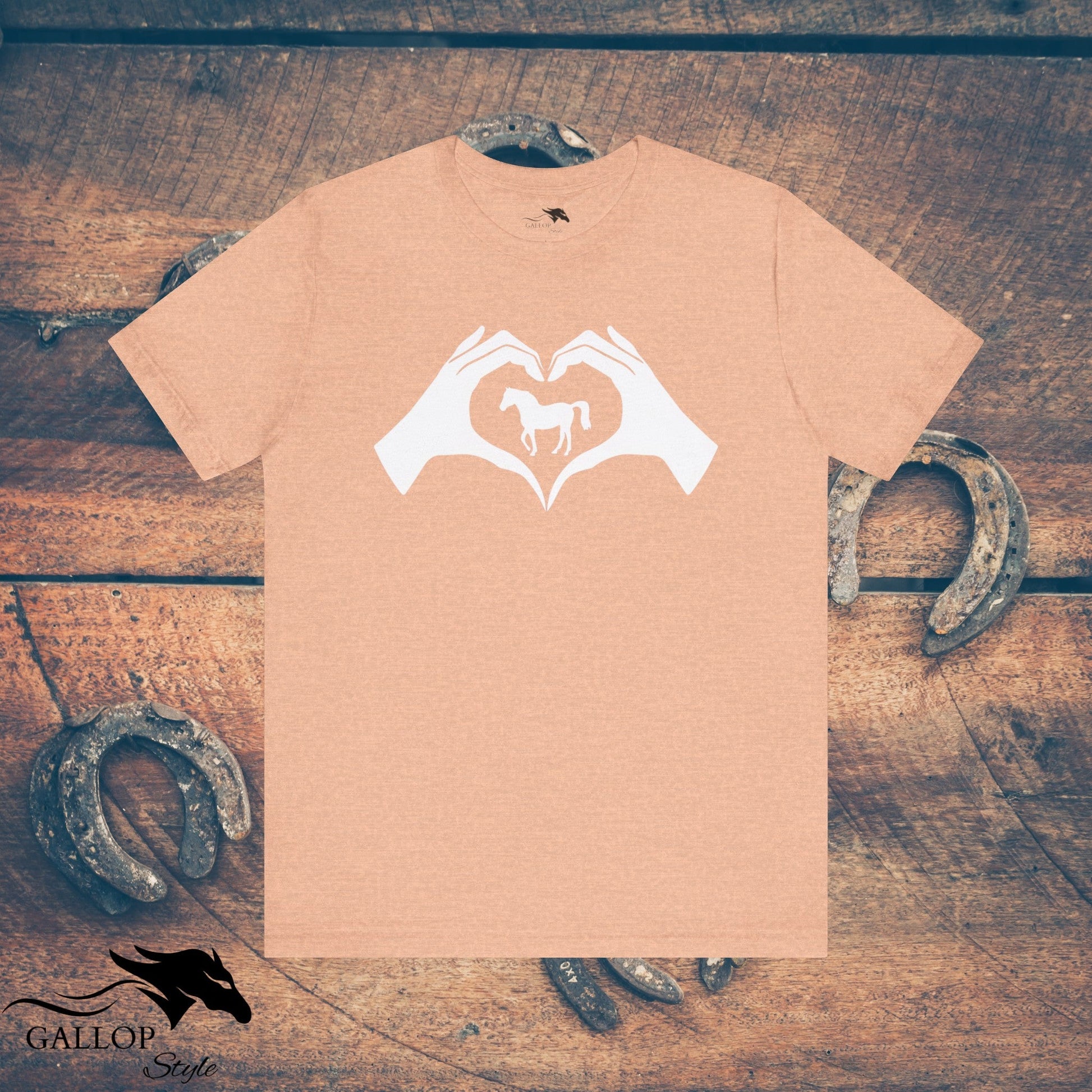 T-Shirt Heather Peach / S Heart Hands Horses T-Shirt GS_34