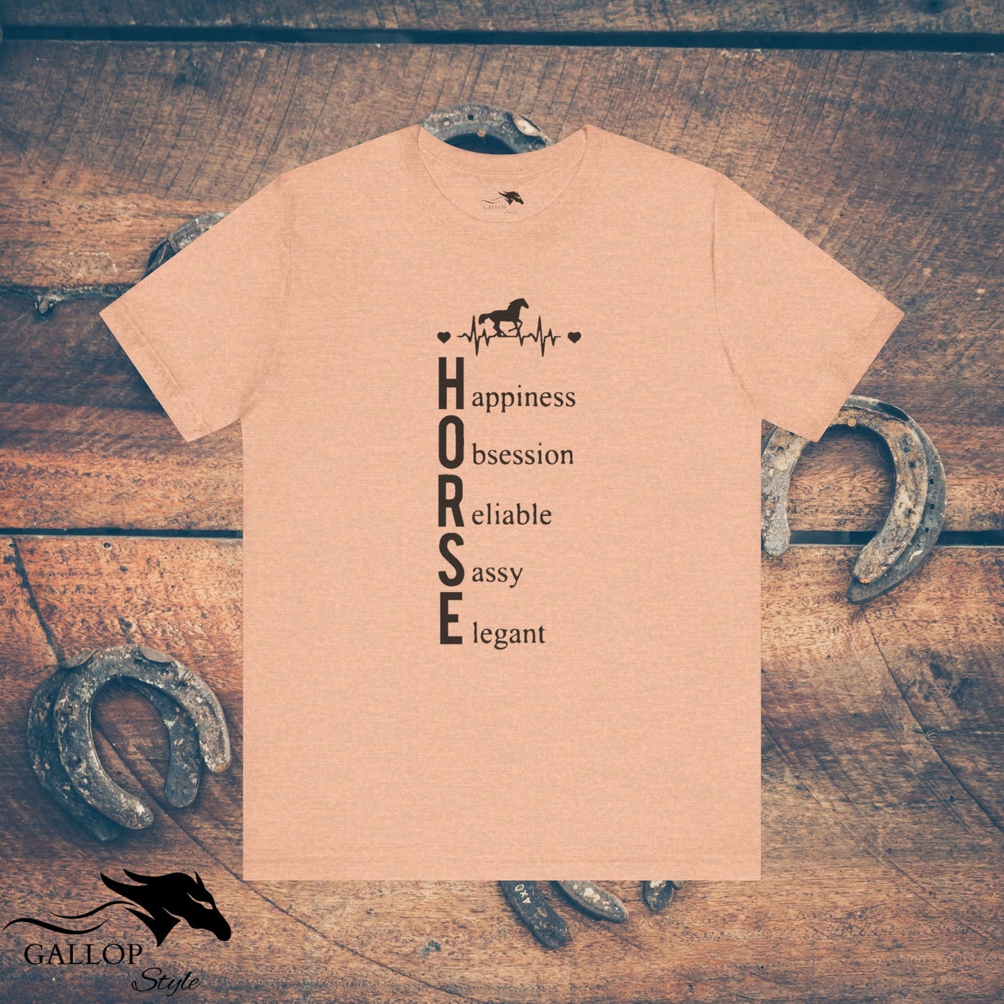 T-Shirt Heather Peach / S Heartbeat Horse Definition T-Shirt GS_47