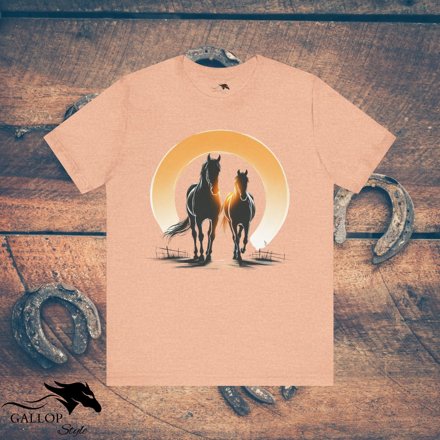 T-Shirt Heather Peach / S Horse Couple T-Shirt GS_42