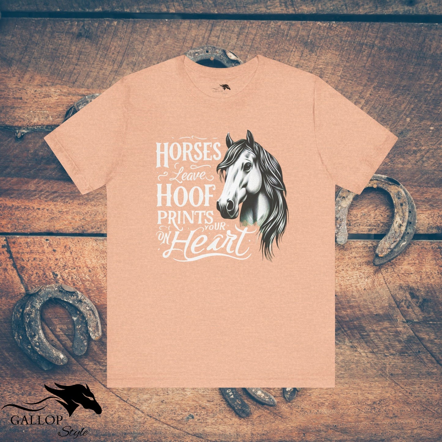 T-Shirt Heather Peach / S Horses Leave Hoof Prints GS-2 T-Shirt