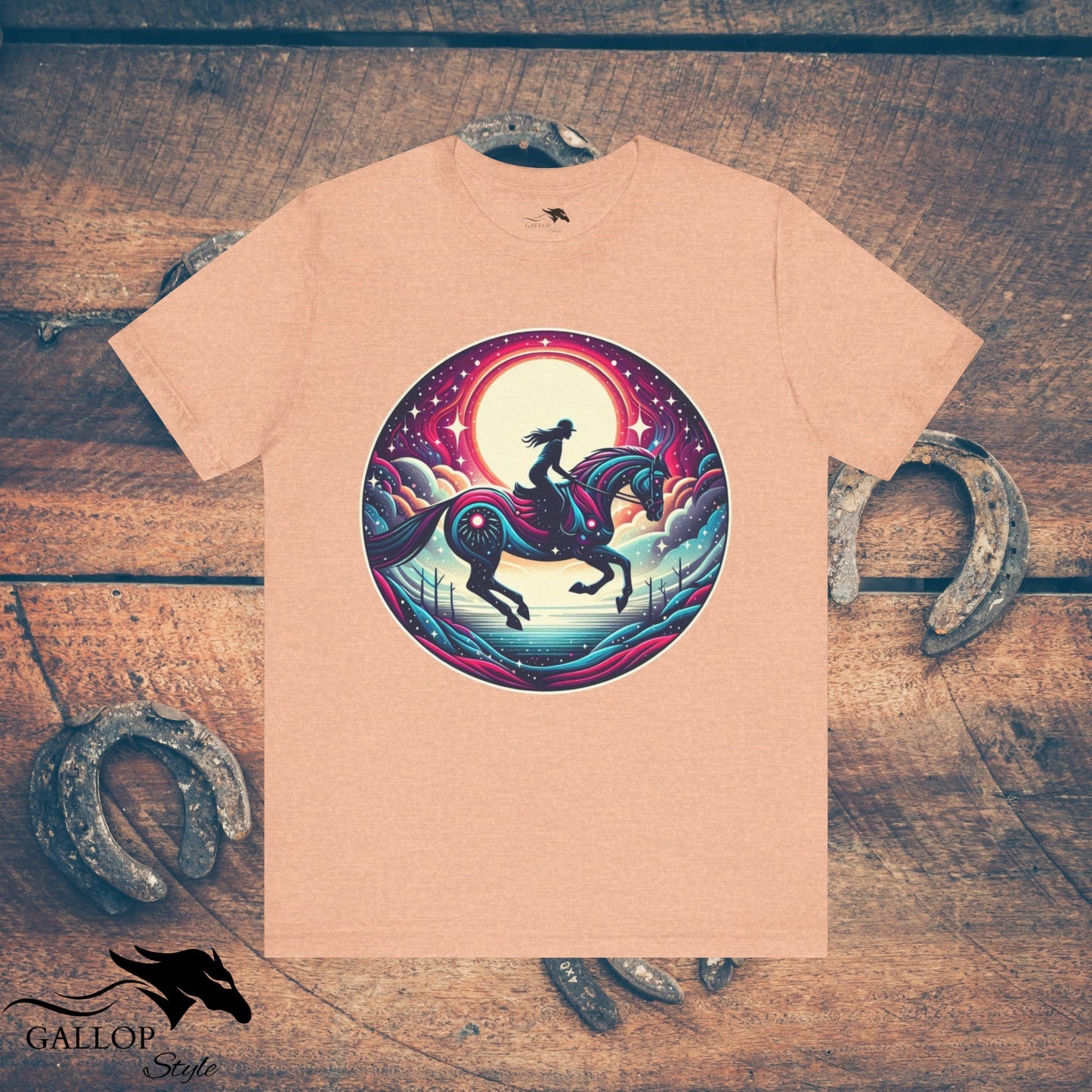 T-Shirt Heather Peach / S Lunar Horse & Rider Modern GS_6 T-Shirt