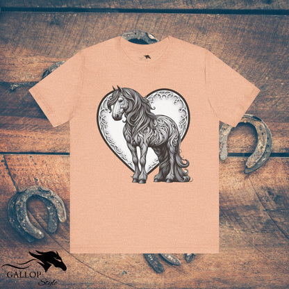 T-Shirt Heather Peach / S Paisley Horse Love T-Shirt GS_37