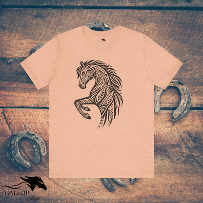 T-Shirt Heather Peach / S Tribal Horse Head T-Shirt GS_29