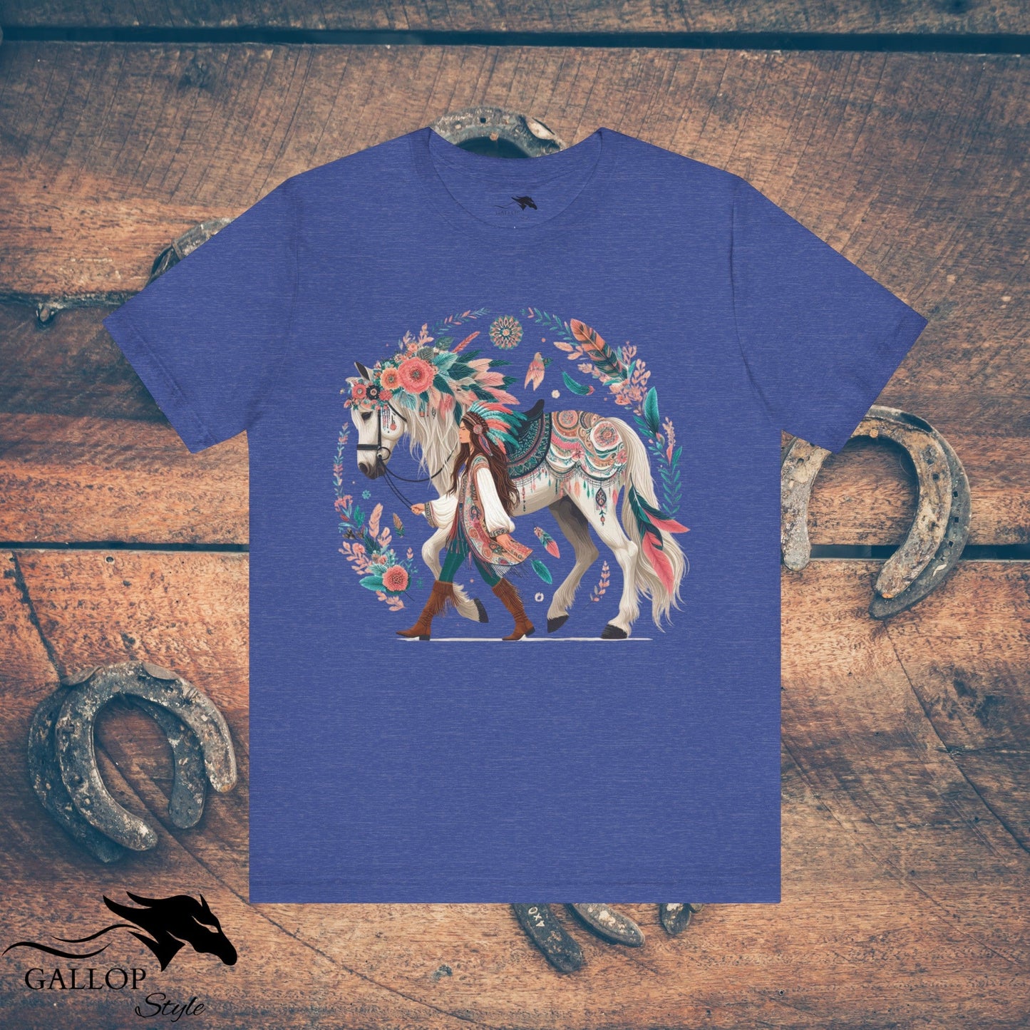 T-Shirt Heather True Royal / S BOHO Horse Walker T-Shirt GS_48