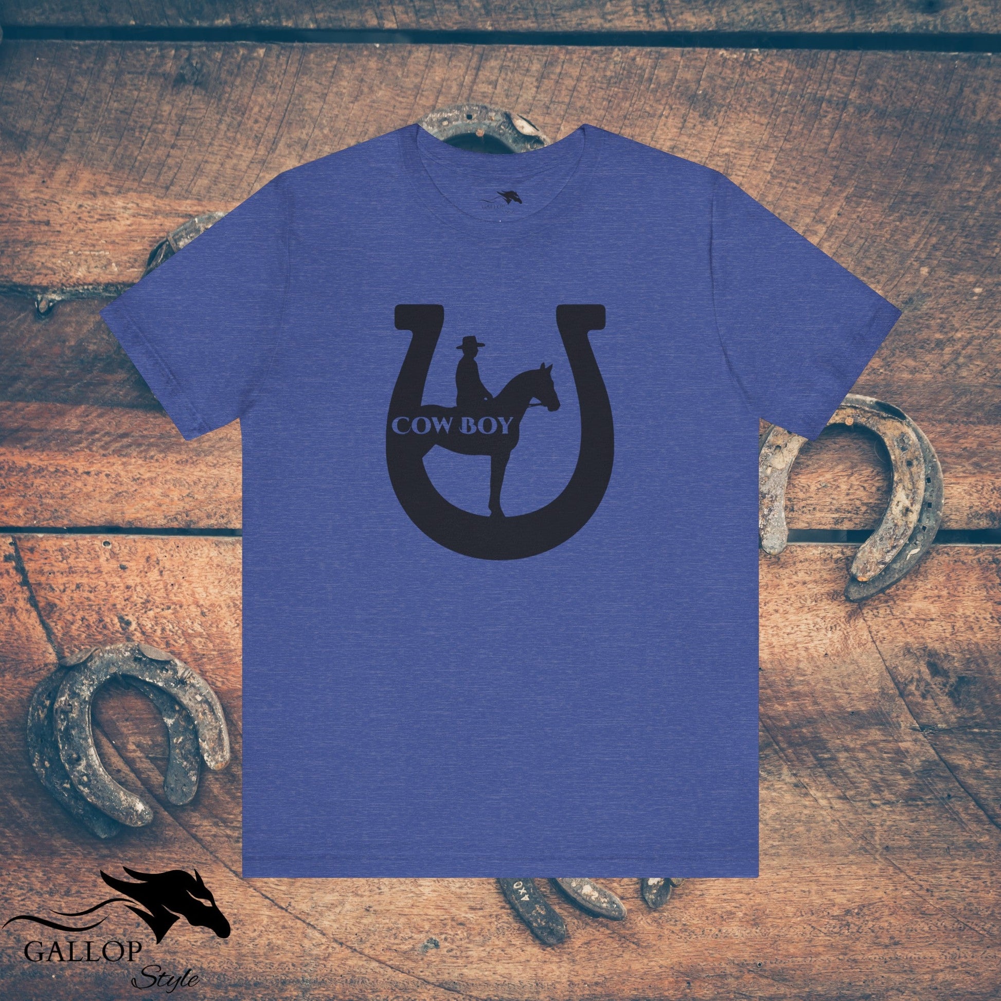 T-Shirt Heather True Royal / S Cowboy Horseshoe T-Shirt GS_46