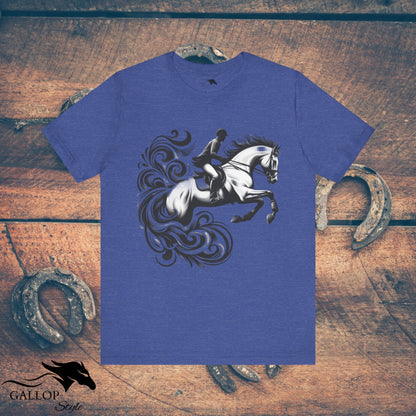 T-Shirt Heather True Royal / S Dashing Horse & Rider Scrolls T-Shirt GS_10