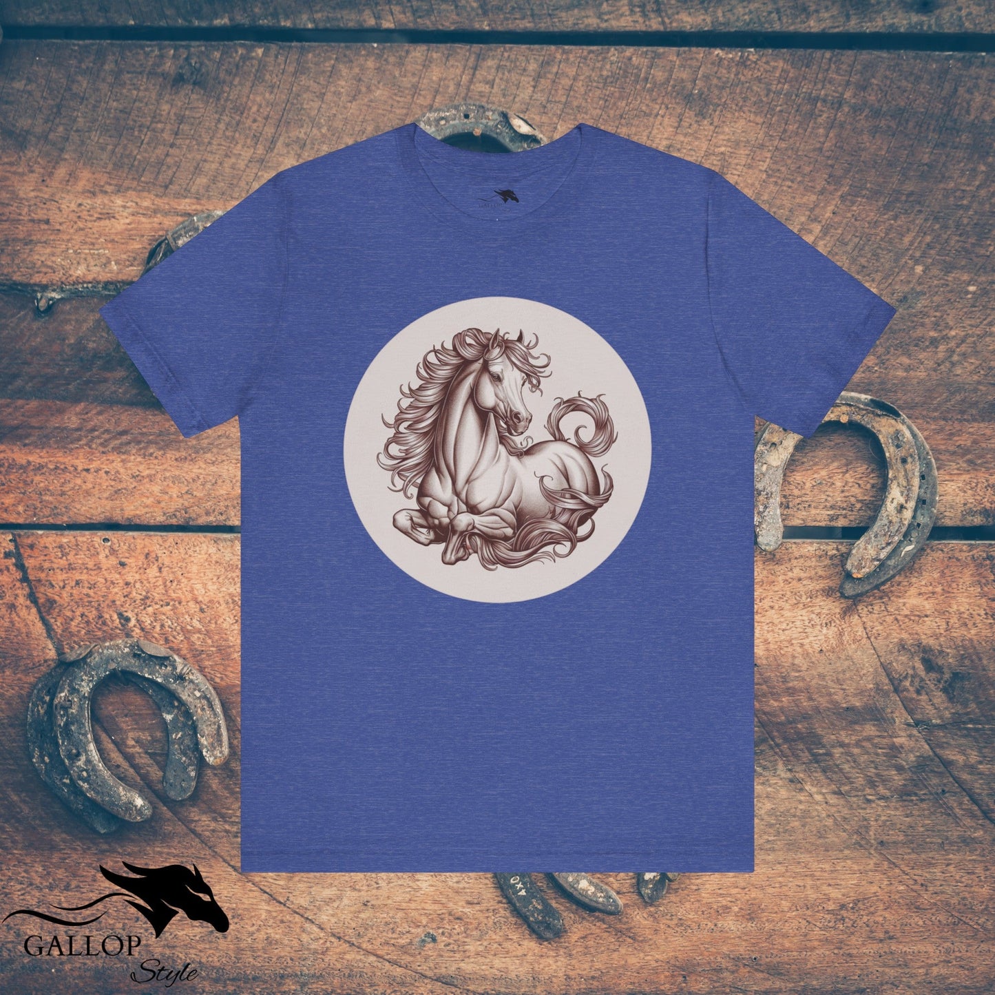 T-Shirt Heather True Royal / S Elegant Horse at Rest T-Shirt GS_41