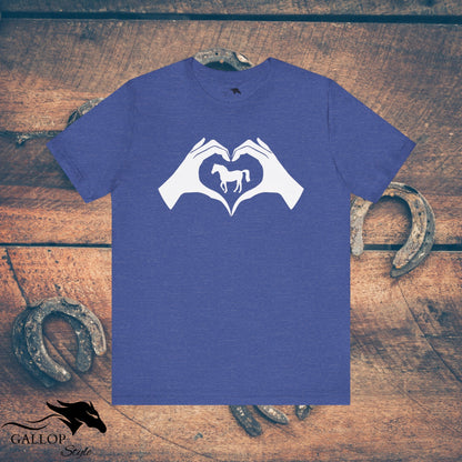 T-Shirt Heather True Royal / S Heart Hands Horses T-Shirt GS_34