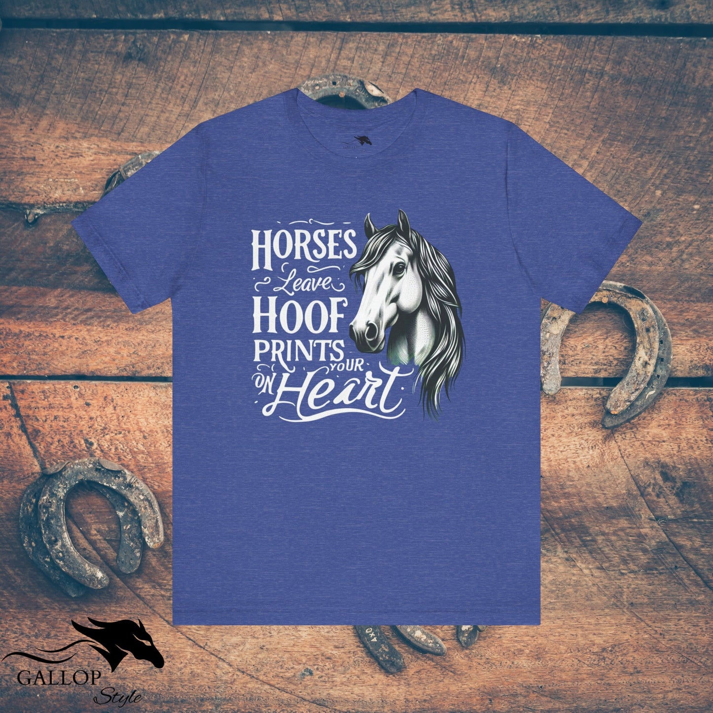 T-Shirt Heather True Royal / S Horses Leave Hoof Prints GS-2 T-Shirt