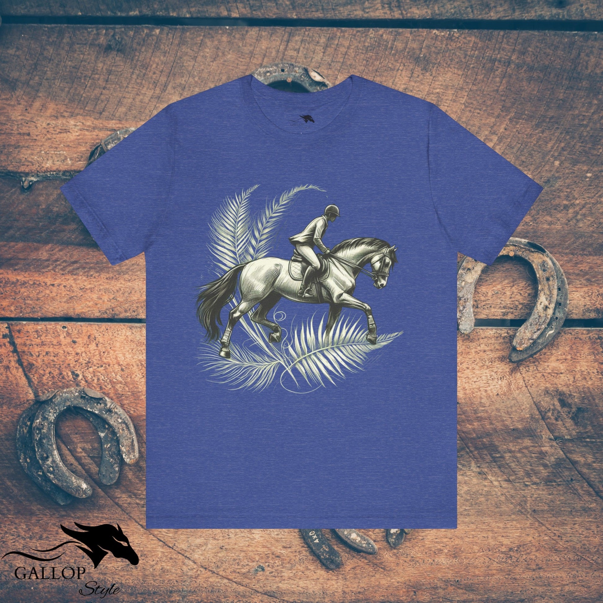 T-Shirt Heather True Royal / S Majestic Horse & Rider Ferns T-Shirt GS_5