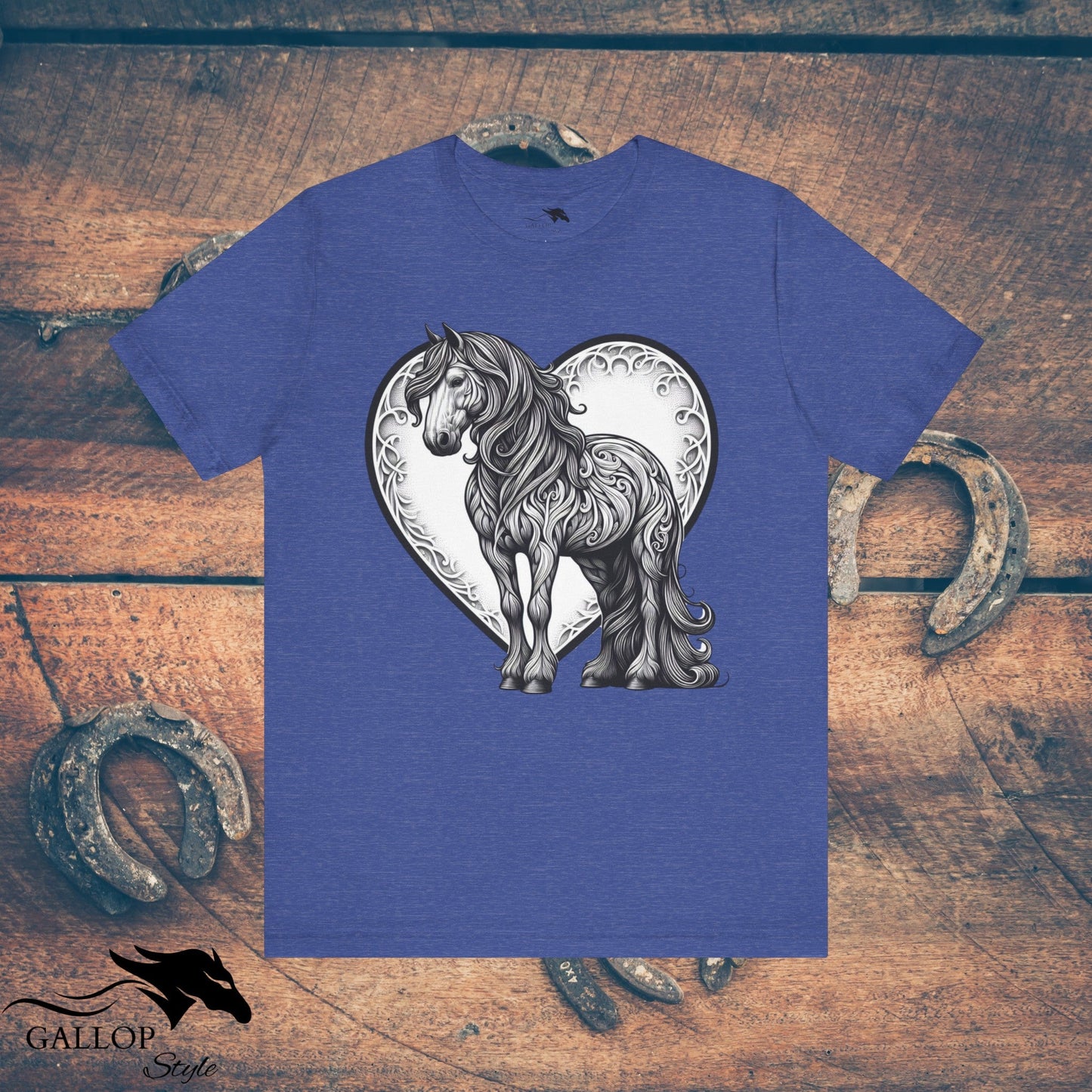 T-Shirt Heather True Royal / S Paisley Horse Love T-Shirt GS_37