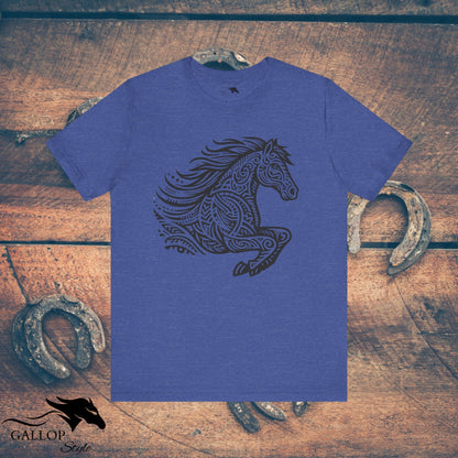 T-Shirt Heather True Royal / S Tribal Horse Half T-Shirt GS_45