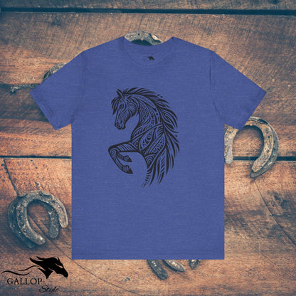 T-Shirt Heather True Royal / S Tribal Horse Head T-Shirt GS_29