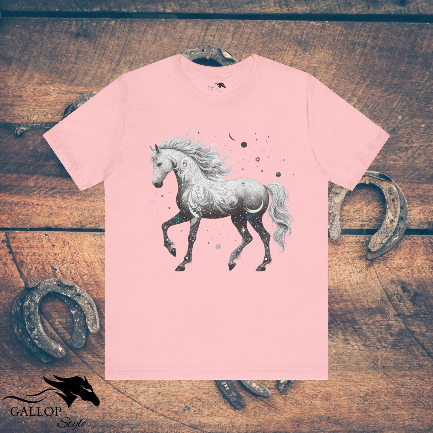 T-Shirt Pink / S Celestial Paisley Horse Stars T-Shirt GS_50