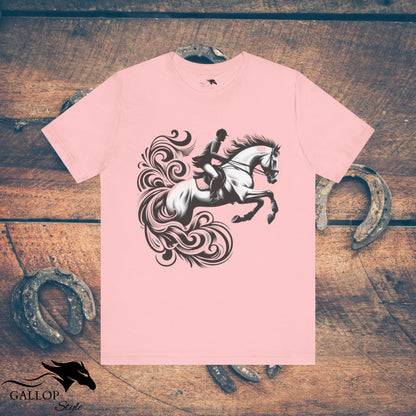 T-Shirt Pink / S Dashing Horse & Rider Scrolls T-Shirt GS_10