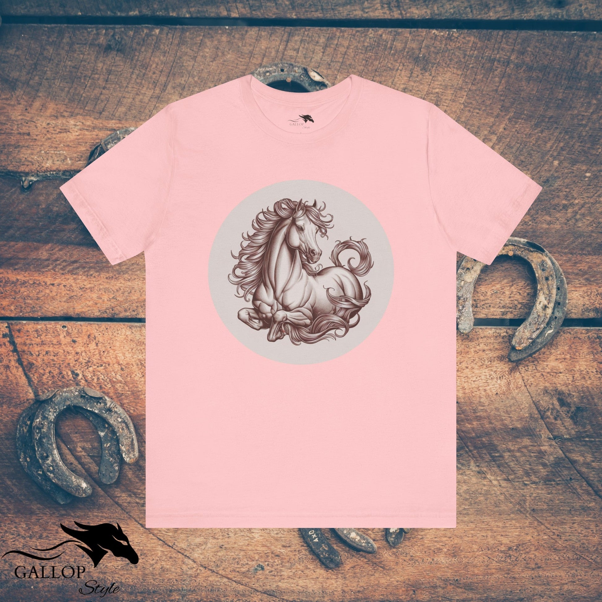 T-Shirt Pink / S Elegant Horse at Rest T-Shirt GS_41