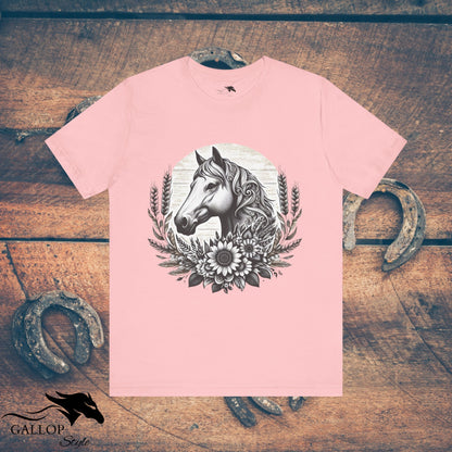 T-Shirt Pink / S Horse Sunflowers Wheat GS_1 T-Shirt