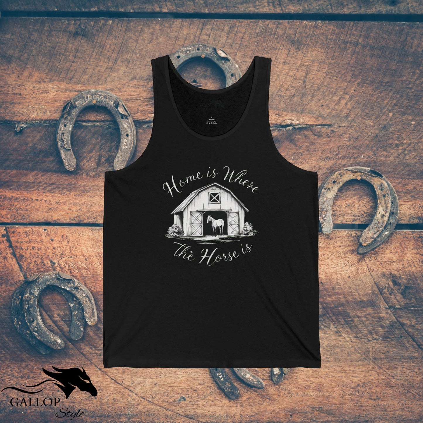 Tank Top XS / Black Home is Where Horse is Unisex Jersey Tank GS_13