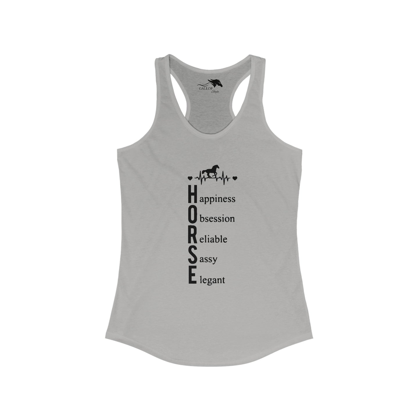 Tank Top XS / Heather Grey Heartbeat Horse Definition Racerback Tank GS_47