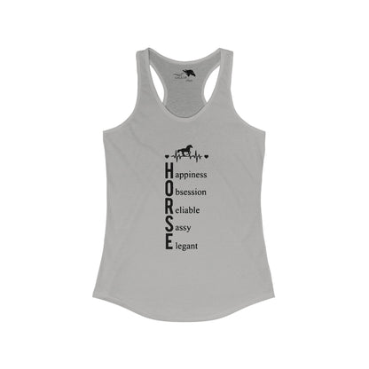 Tank Top XS / Heather Grey Heartbeat Horse Definition Racerback Tank GS_47