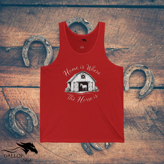 Tank Top XS / Red Home is Where Horse is Unisex Jersey Tank GS_13