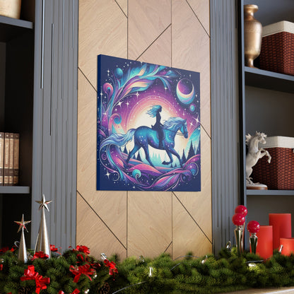 Wall Art 30″ x 30″ / 1.25" Celestial Woman Rider Canvas Gallery Wrap GS_52