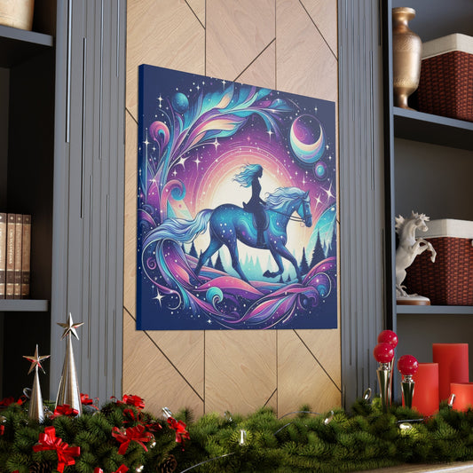 Wall Art 36″ x 36″ / 1.25" Celestial Woman Rider Canvas Gallery Wrap GS_52