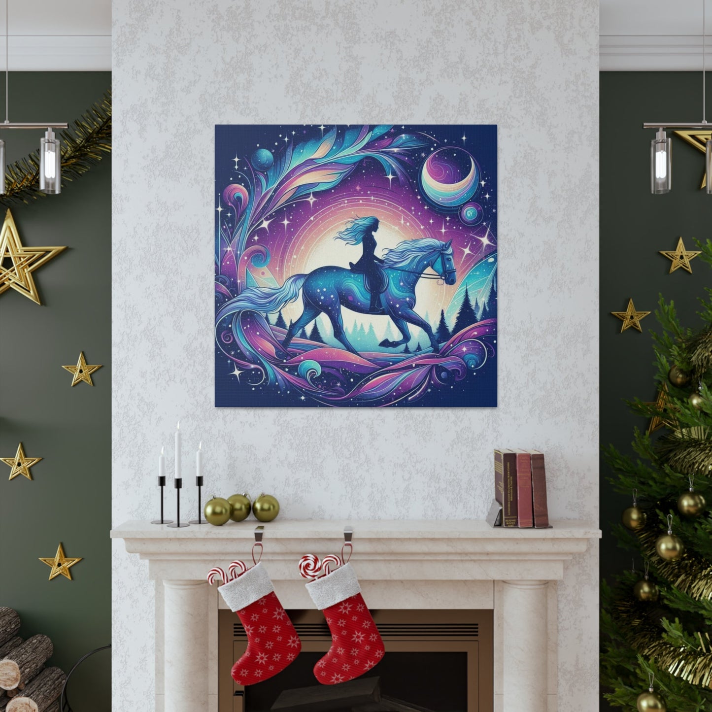 Wall Art Celestial Woman Rider Canvas Gallery Wrap GS_52