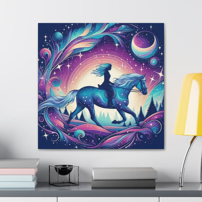 Wall Art Celestial Woman Rider Canvas Gallery Wrap GS_52