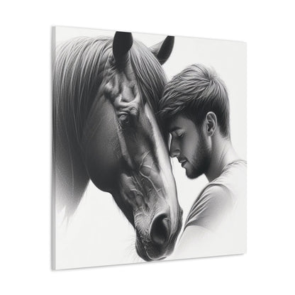 Wall Art Man & Horse Bonding Canvas Gallery Wrap GS_55