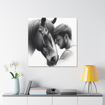 Wall Art Man & Horse Bonding Canvas Gallery Wrap GS_55