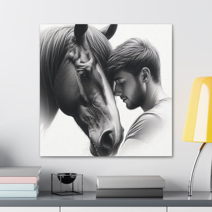 Wall Art Man & Horse Bonding Canvas Gallery Wrap GS_55