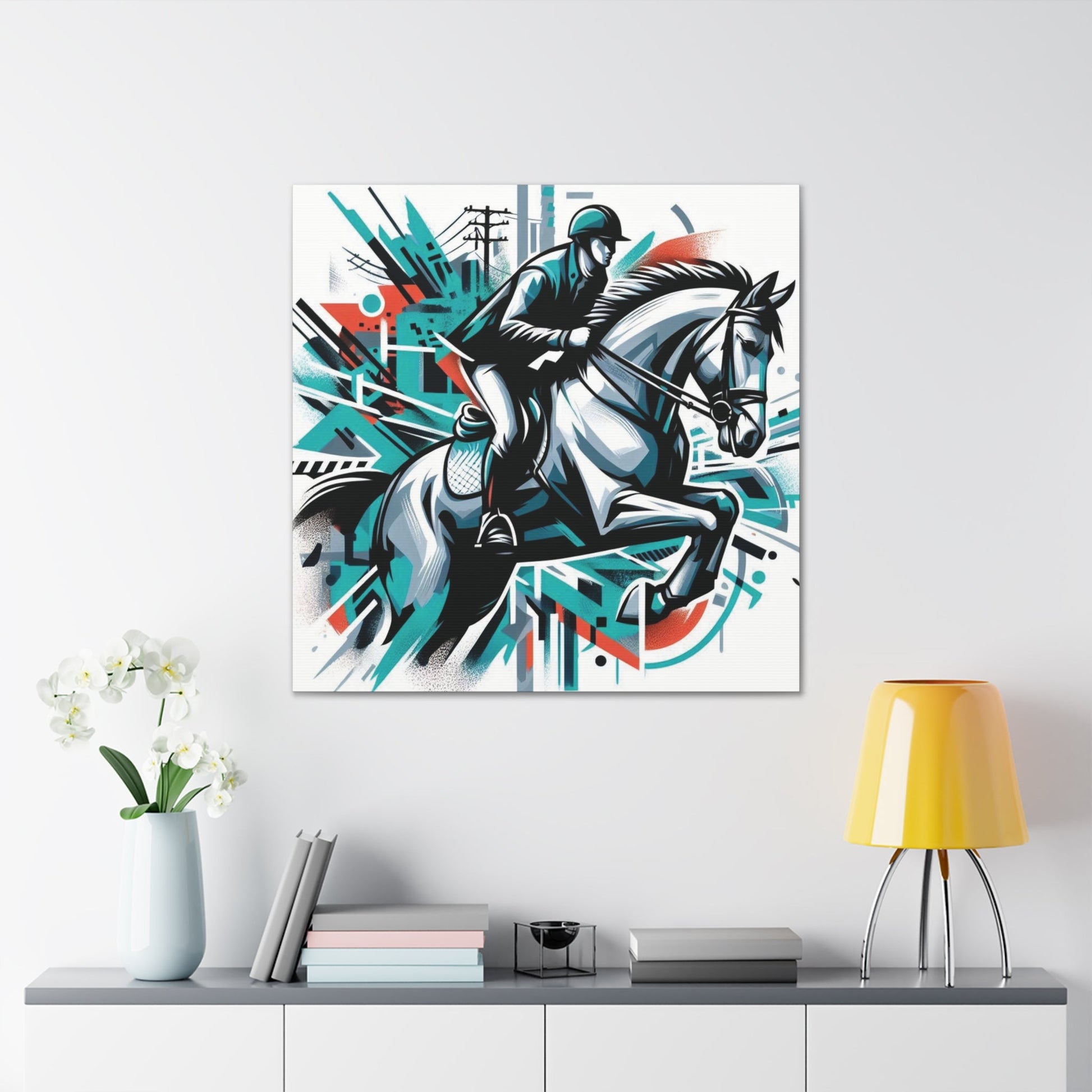 Wall Art Modern Horse Jumper Canvas Gallery Wrap GS_56