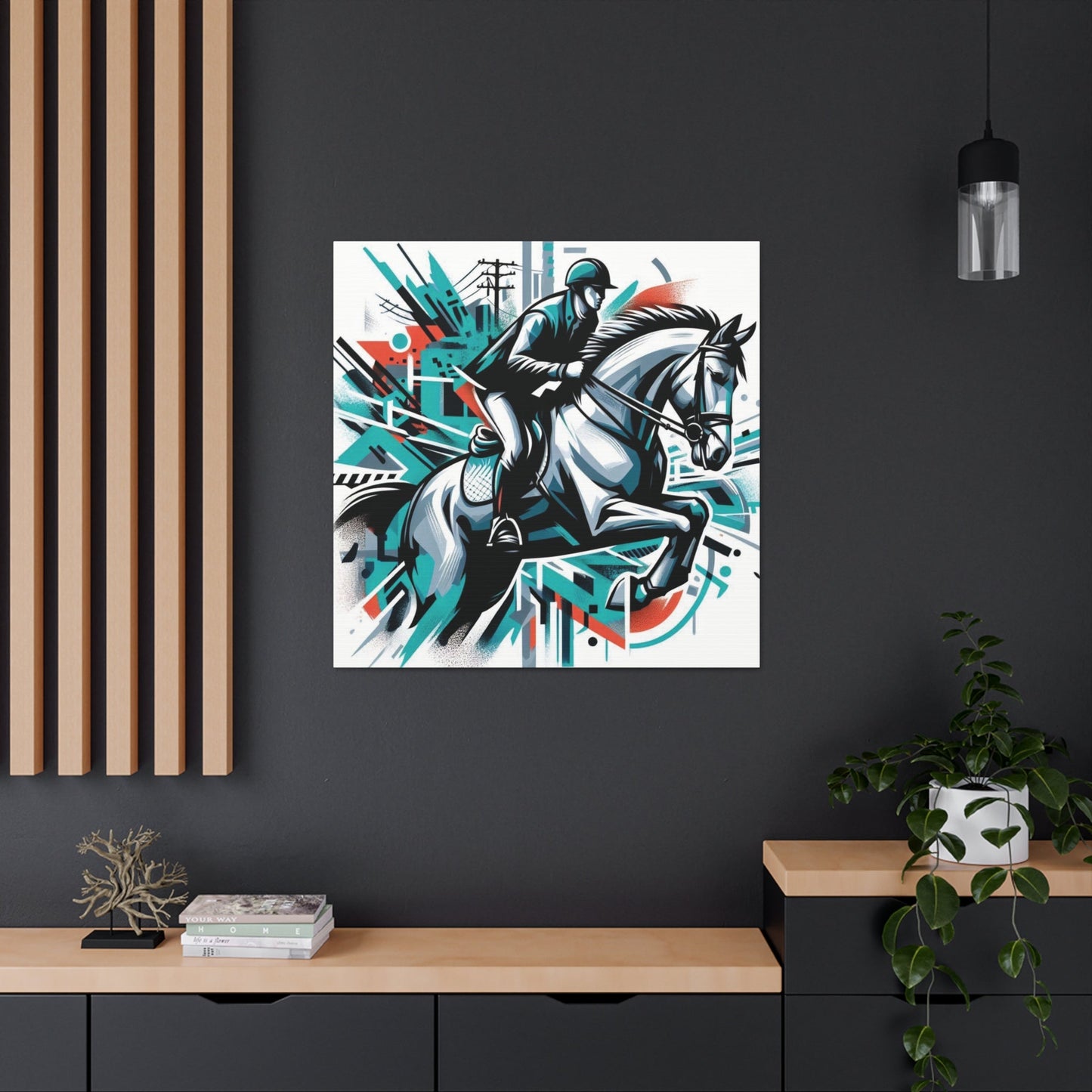 Wall Art Modern Horse Jumper Canvas Gallery Wrap GS_56