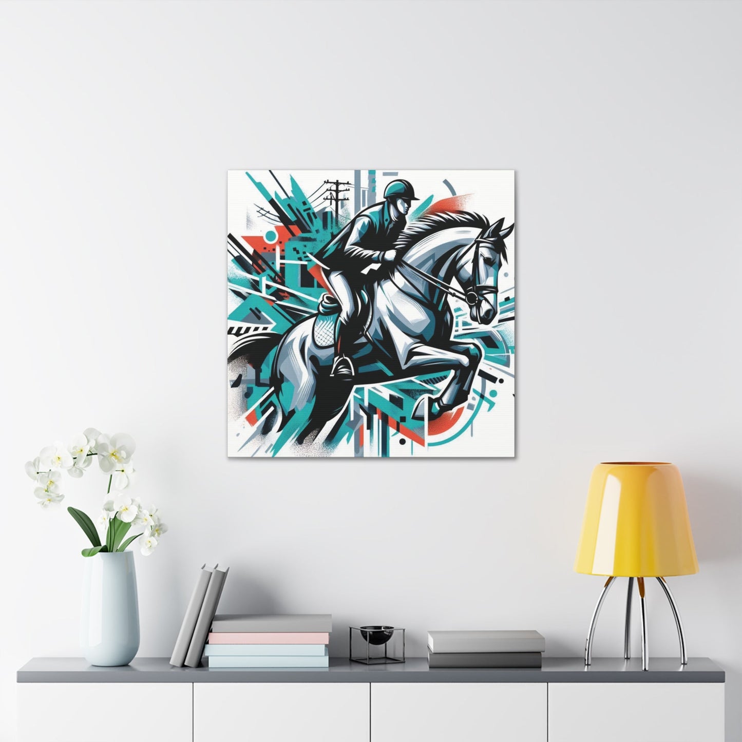 Wall Art Modern Horse Jumper Canvas Gallery Wrap GS_56