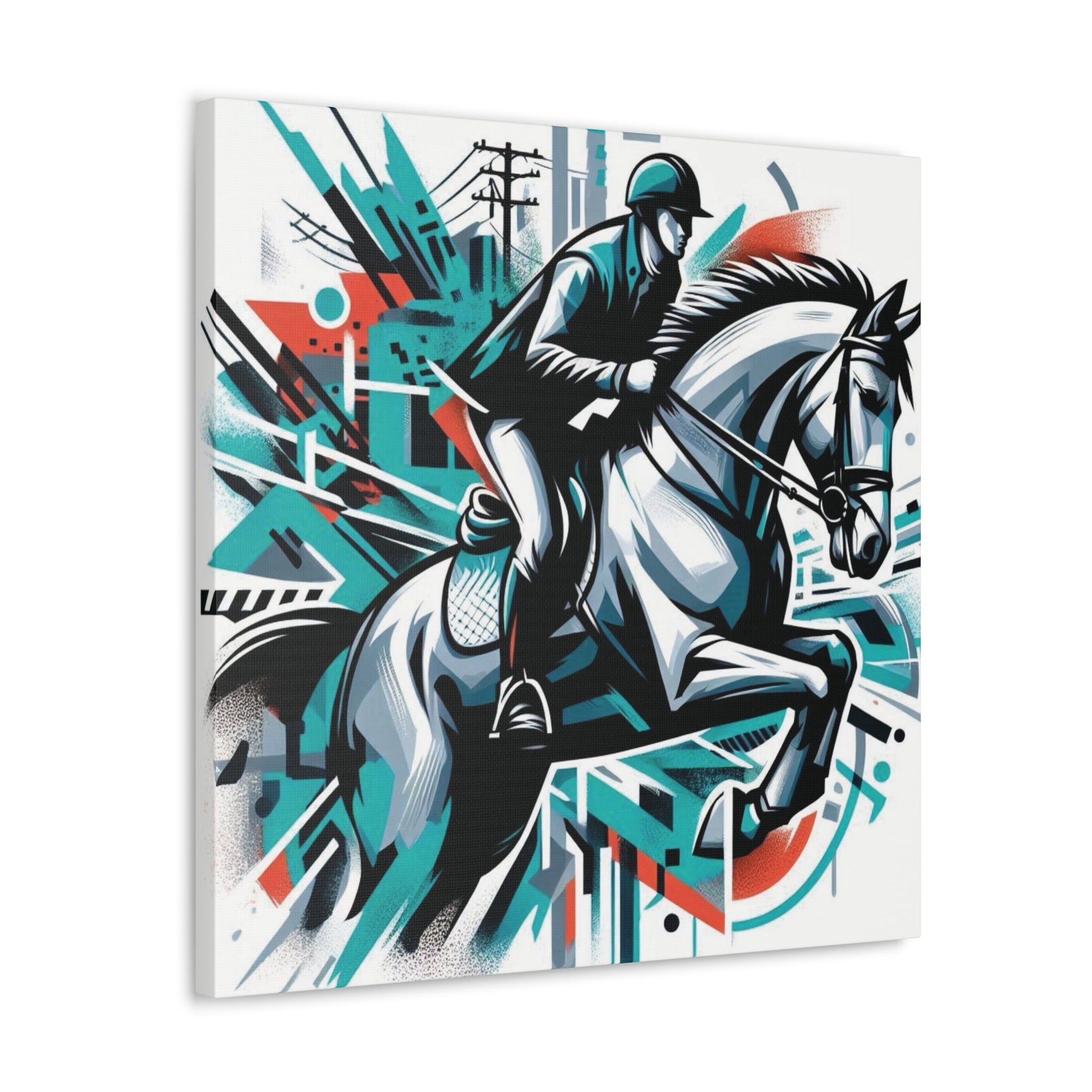 Wall Art Modern Horse Jumper Canvas Gallery Wrap GS_56