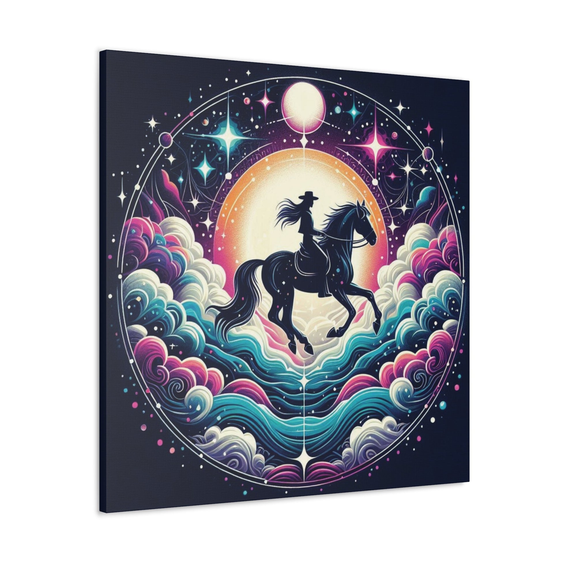 Wall Art Pastel Celestial Rider Canvas Gallery Wrap GS_59