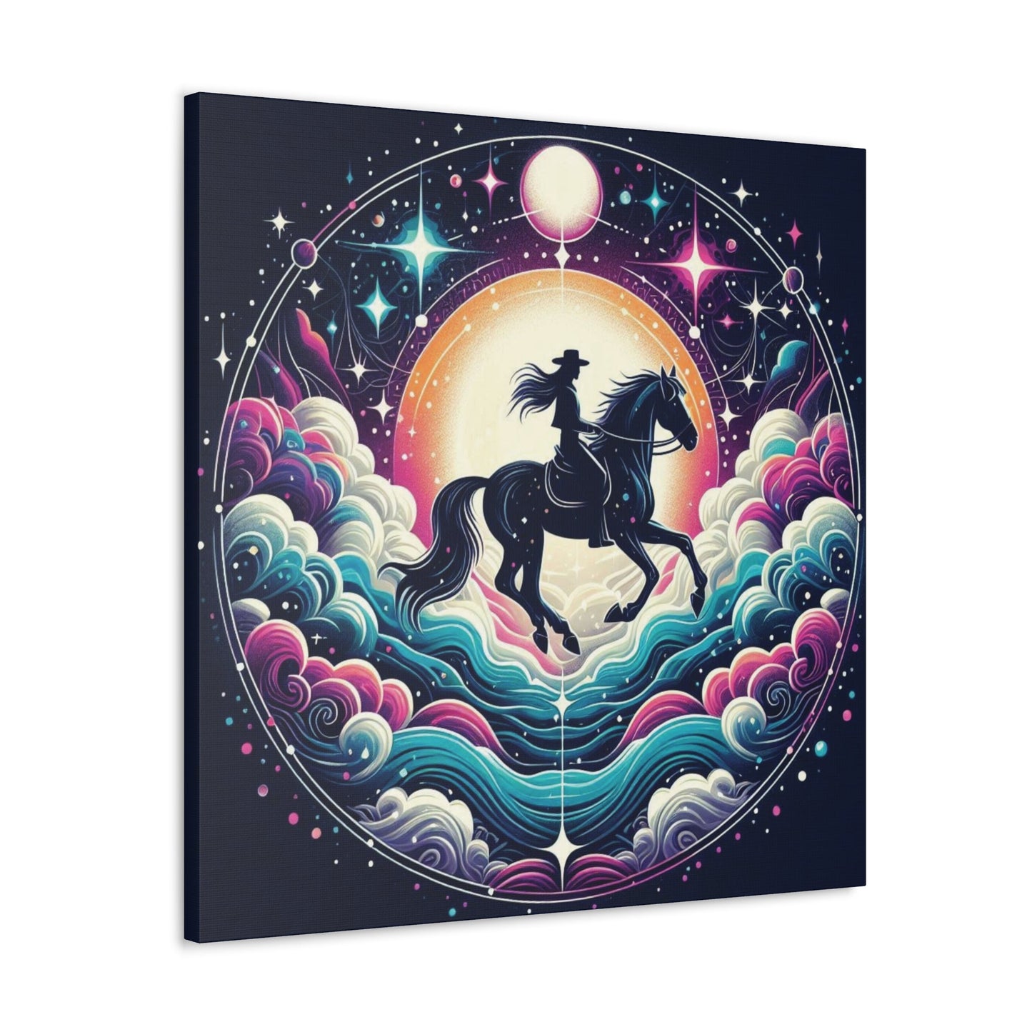 Wall Art Pastel Celestial Rider Canvas Gallery Wrap GS_59